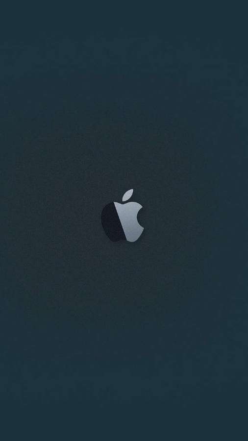 Logotipo da Apple em fundo verde-escuro com iluminação gradiente — Black Apple iPhone Papéis de Parede