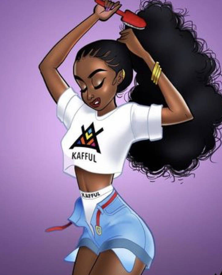 Black Girl Cartoon Wallpaper