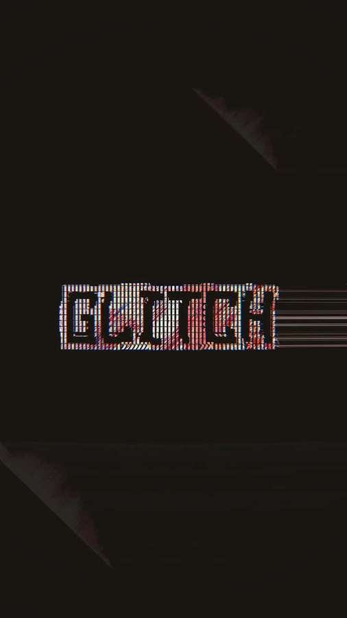 Glitch text in pixelated red and white on a black background with diagonal streaks. — Black Glitch Picture