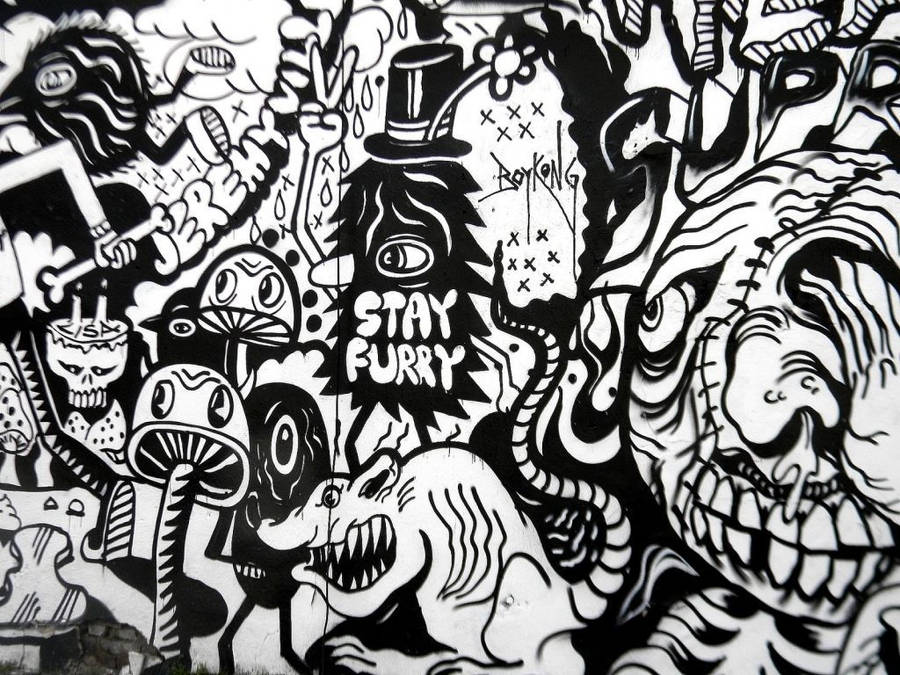 Black Graffiti Wallpaper