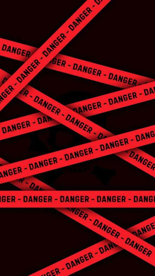 Red danger tape crisscrossing a dark background. — Black Red iPhone Wallpaper