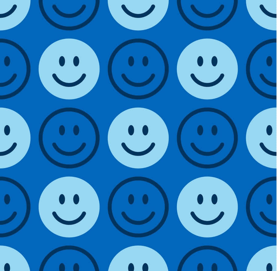 Blauwe Smiley Gezicht Achtergrond