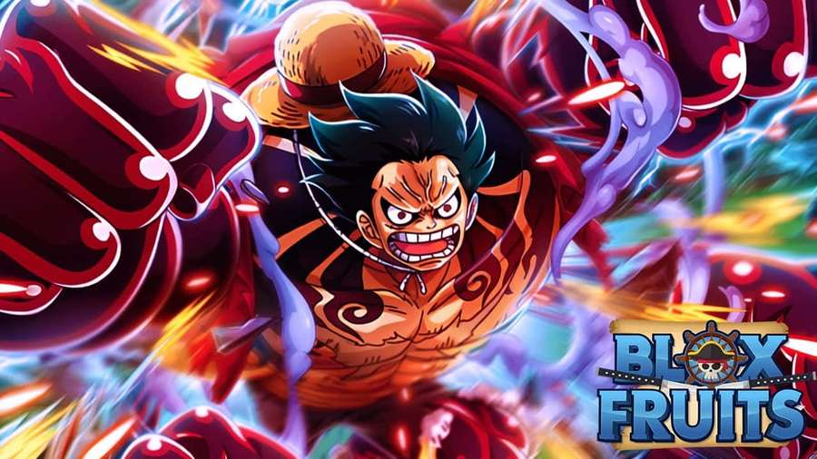 Anime character in battle with explosive energy effects — Blox Fruits Wallpaper