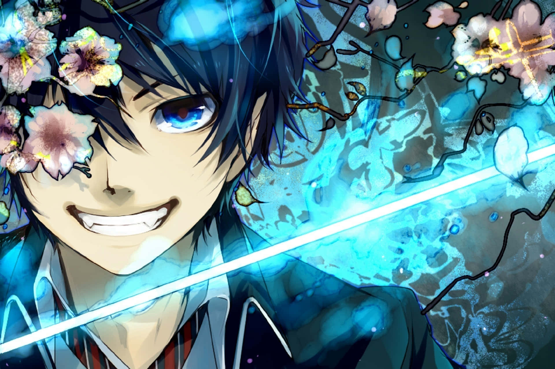 Blue Anime Background Wallpaper