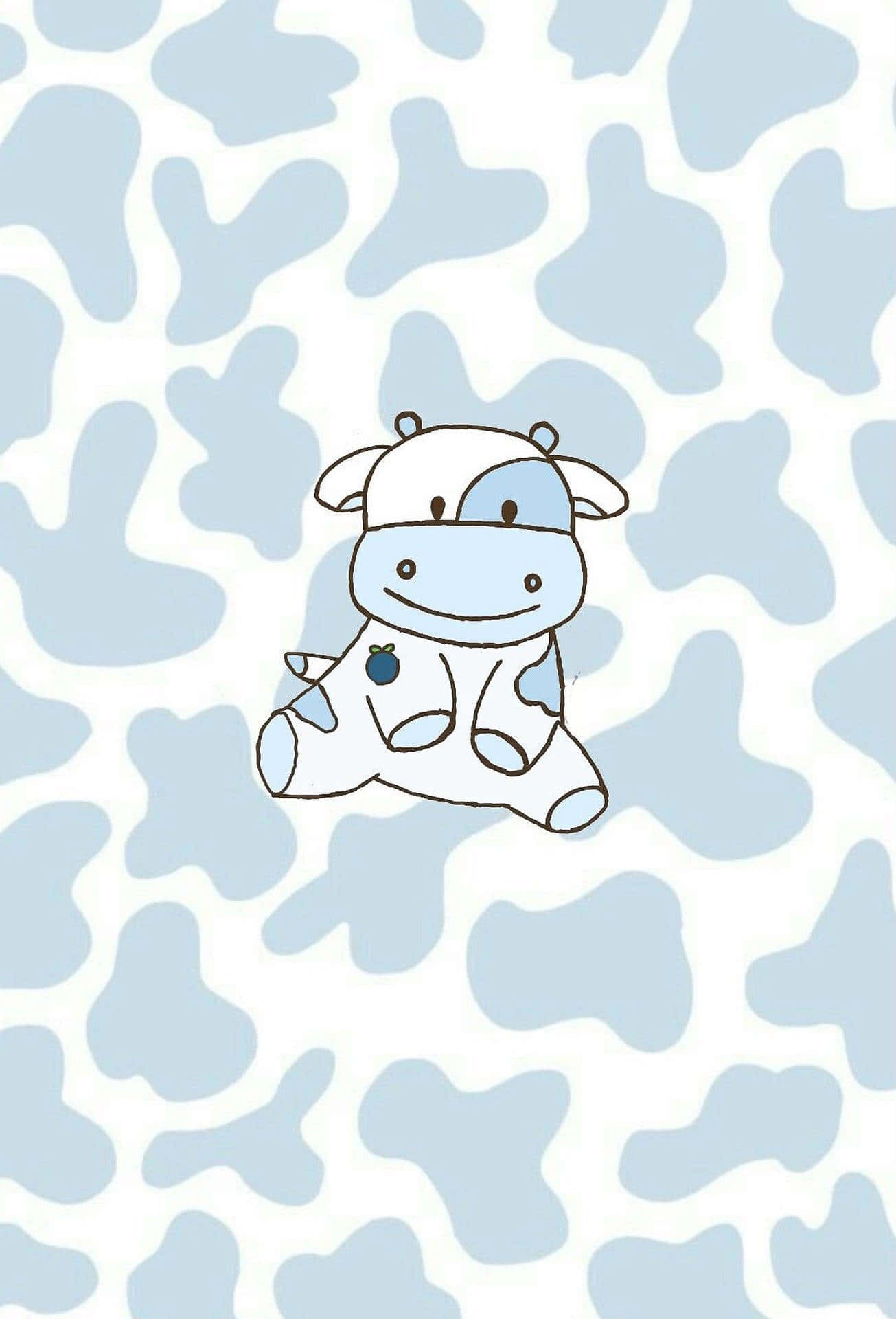 Blue Cow Print Background Wallpaper