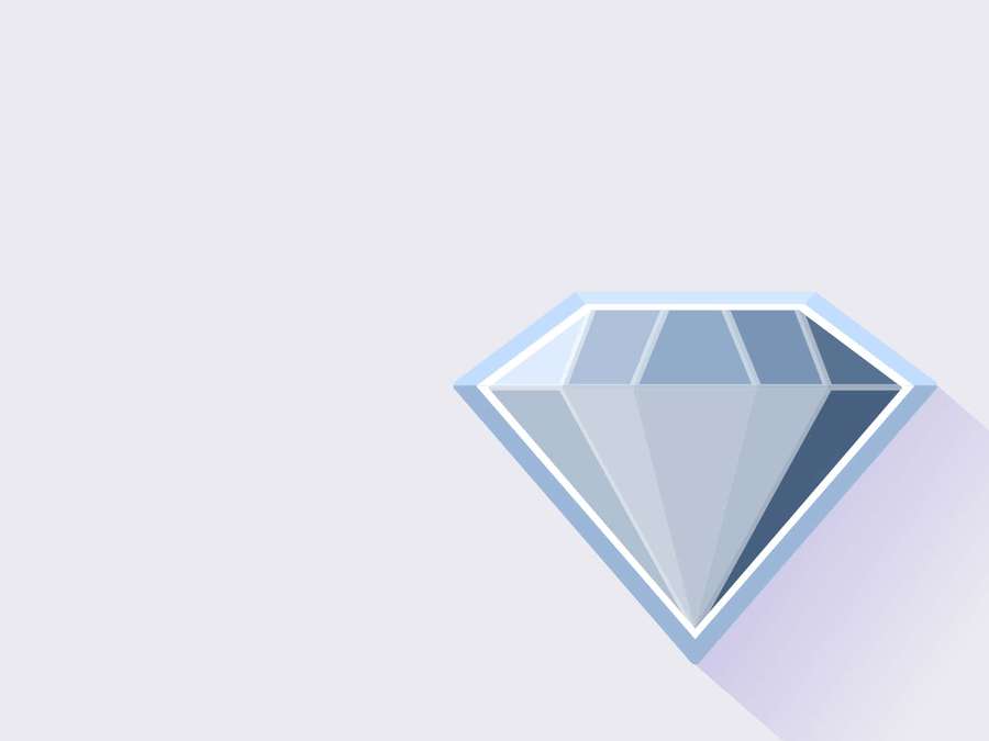A stylized blue diamond icon with a long shadow on a light gray background. — Blue Diamonds Background