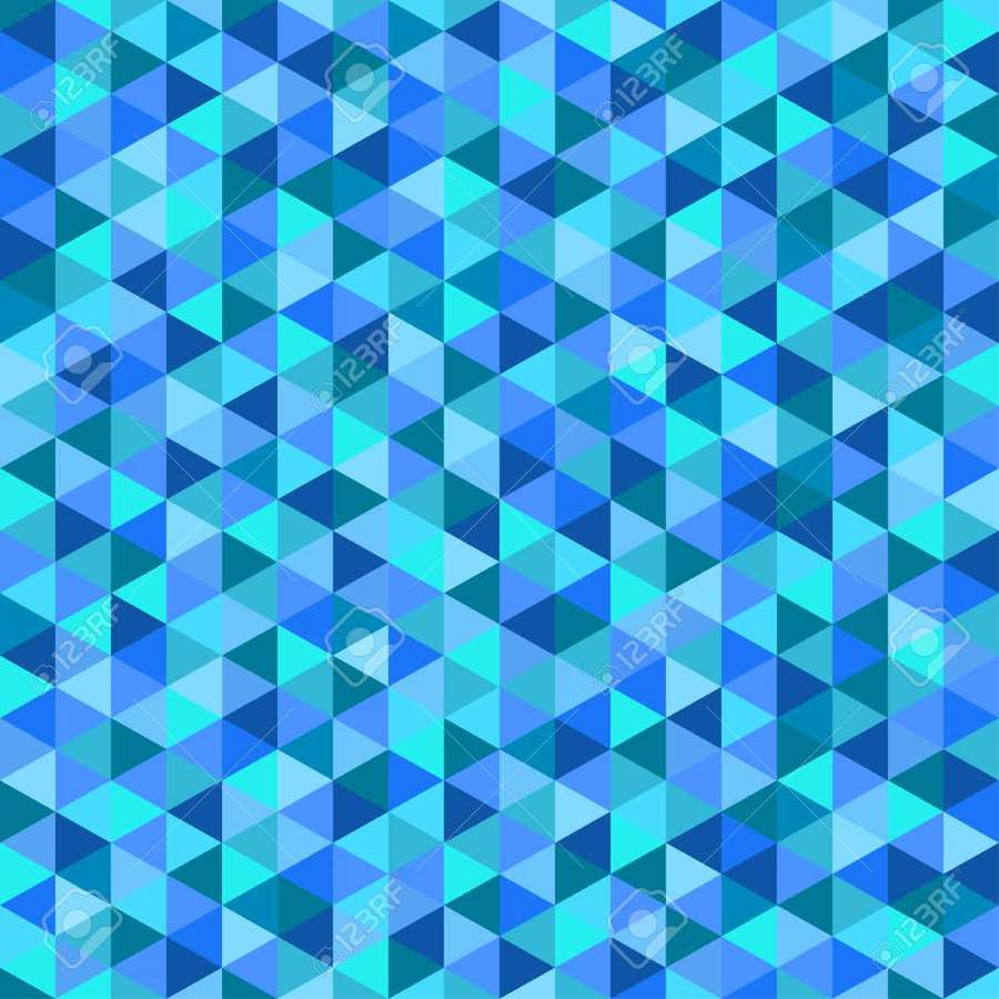 Abstract geometric pattern of blue and teal triangles. — Blue Geometric Wallpaper
