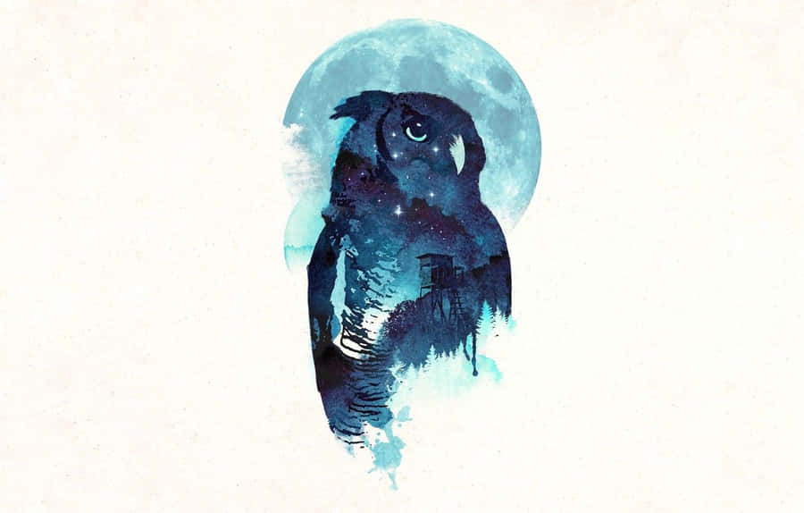 Blue Owl Background Wallpaper