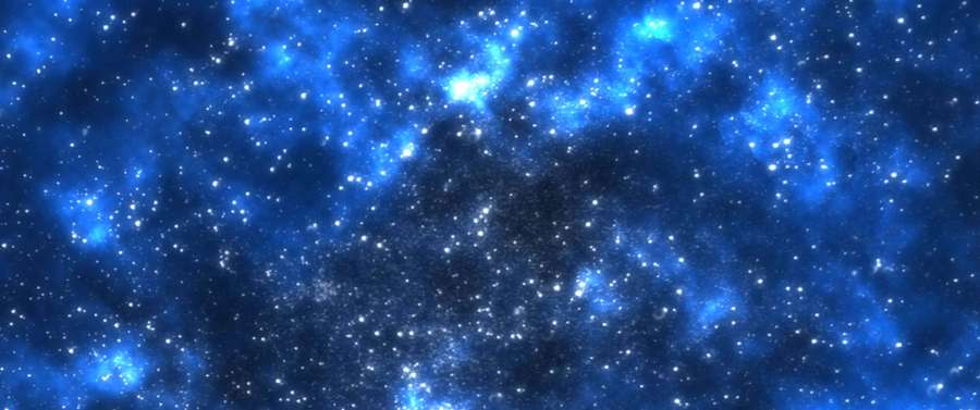Vast blue nebulae and stars in deep space — Blue Space Background