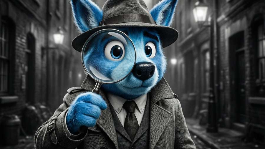 Bluey solves mysteries as a detective. — Bluey Outline Wallpaper