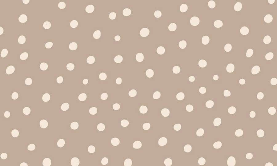 Papel de parede bege com bolinhas brancas de diferentes tamanhos. — Bolinhas Papéis de Parede