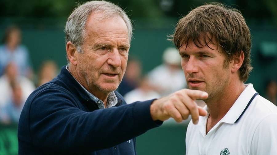 Boris Becker coaching a young player — Boris Becker Background