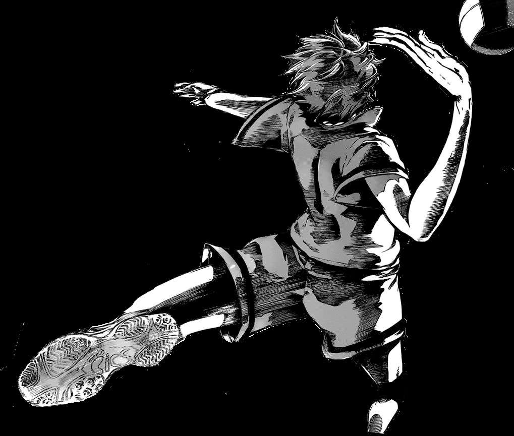Anime-Volleyballspieler springt, um den Ball mit kraftvoller Bewegung zu schmettern. — Bounce Bilder
