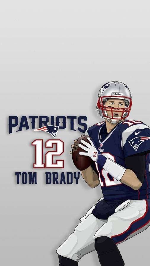 Tom Brady in Patriots-Uniform hält einen Football bereit zum Werfen. — Brady Hintergrundbild