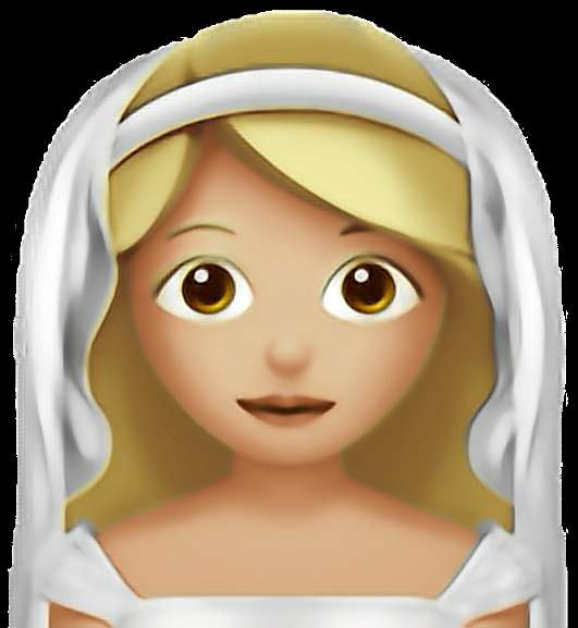 Bride emoji with blonde hair and white veil smiling — Bride PNG