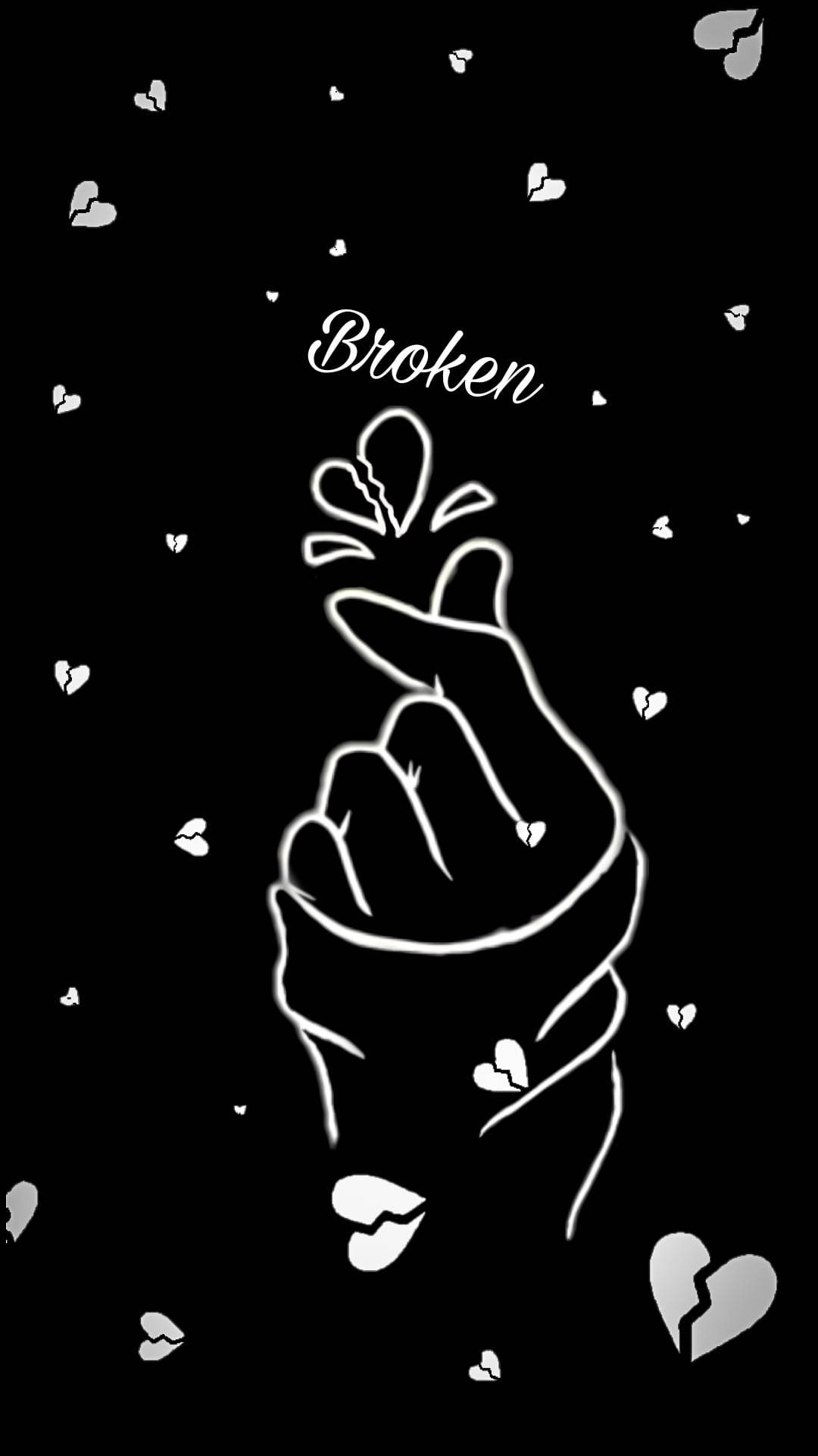 Broken Heart Black Wallpaper