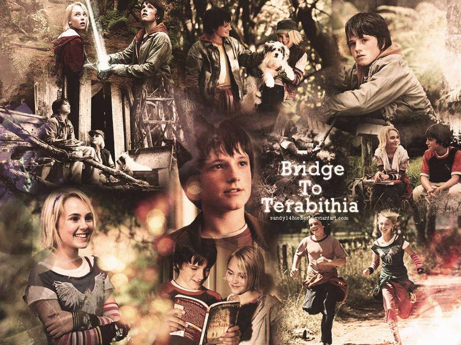 Kinder in einem magischen Waldabenteuer aus Die Brücke nach Terabithia. — Brücke Nach Terabithia Wallpaper