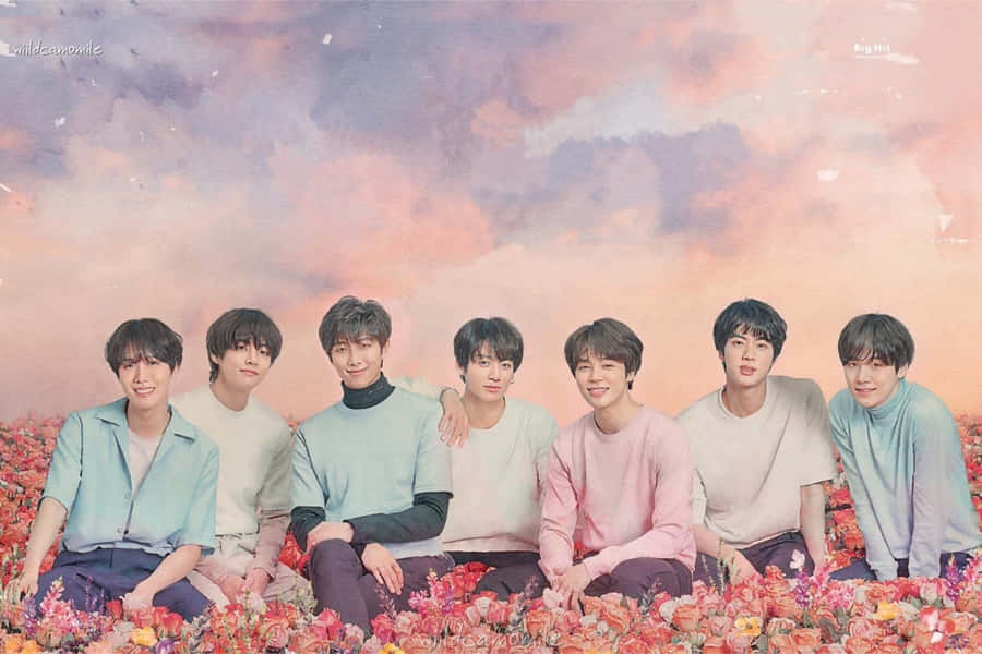 Bts Estetika Pink Desktop Wallpaper