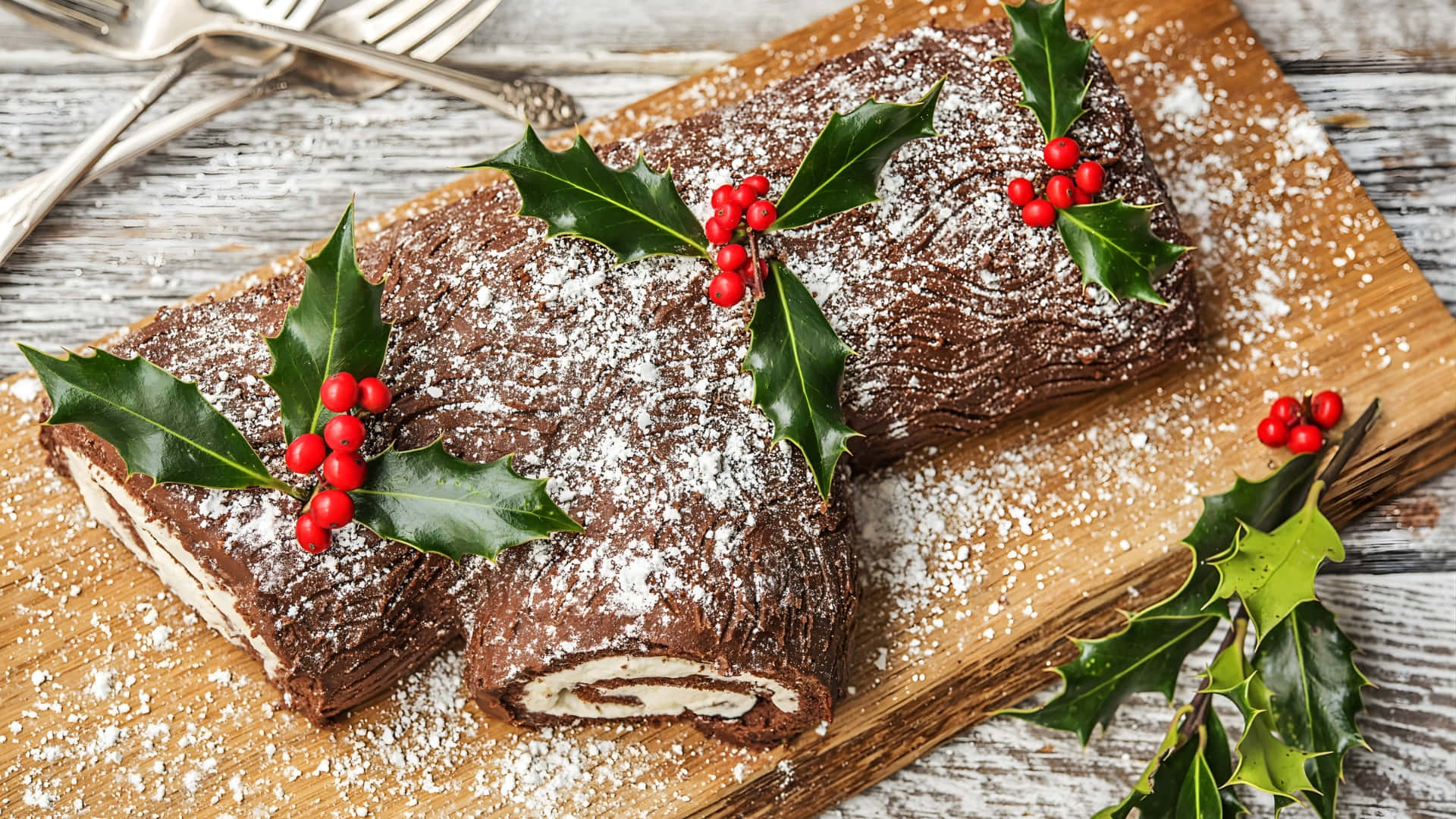 Bûche De Noël Fond d'écran