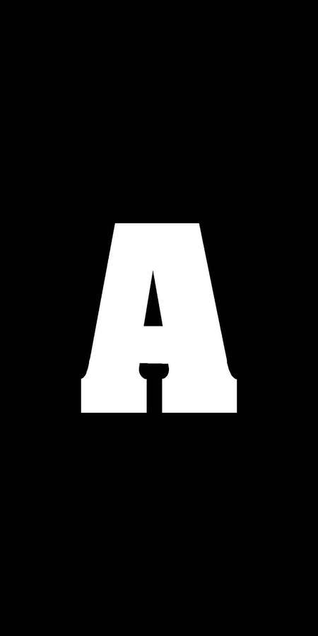 Kräftiger weißer Buchstabe A auf schwarzem Hintergrund. — Buchstabe A Wallpaper