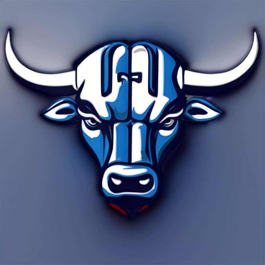 Blue and white stylized bull head logo with glowing highlights. — Bulls Logo Background