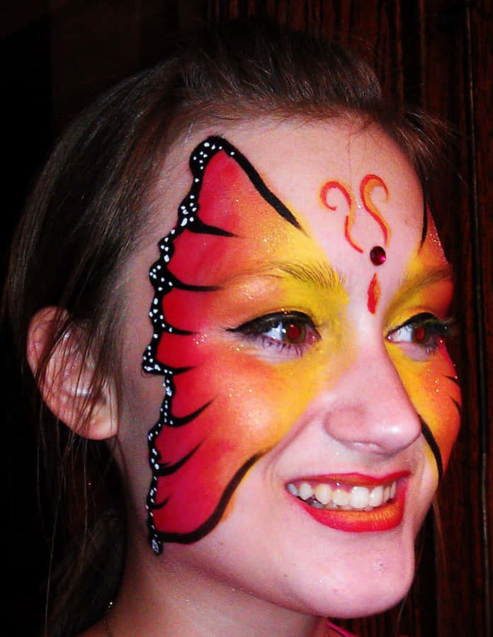 Butterfly Face Painting Wallpaper