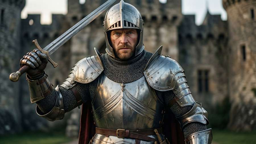An epic wallpaper of Butters as a knight in shining armor in a medieval castle. — Butters Picture