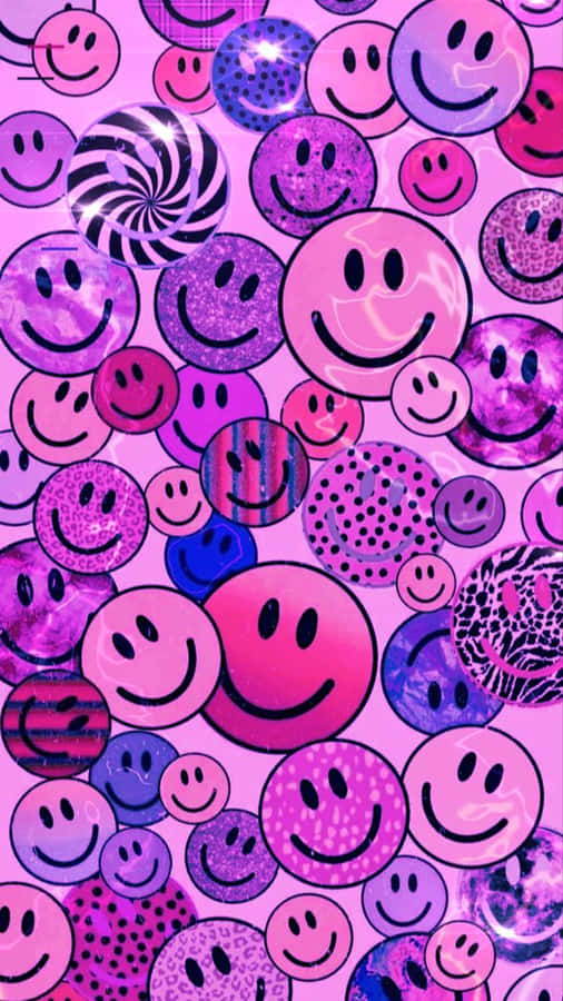 Cara Sonriente Morada Fondo de pantalla