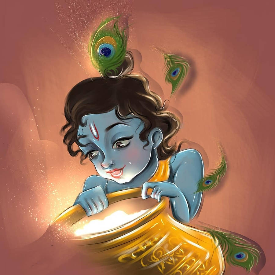 Cartoon Krishna Achtergrond