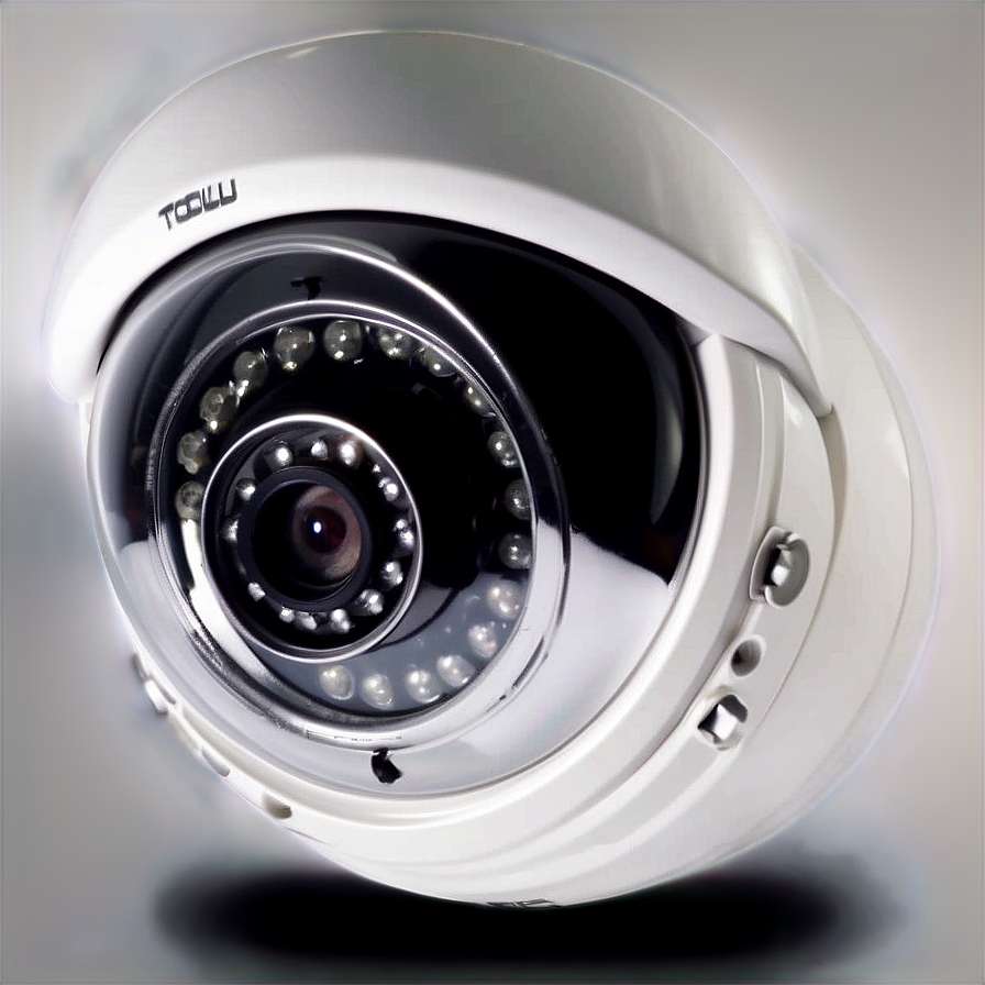 White dome security camera with infrared lights and TOOLU branding. — Cctv PNG