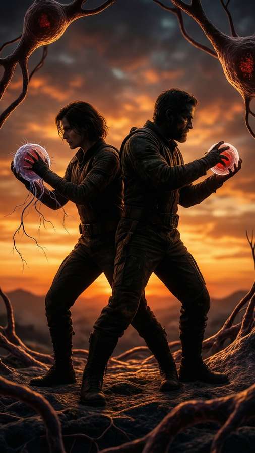 Dendritic Cell and T-cell back to back in an epic battle stance. — Cells At Work Dendritic Cell Wallpaper