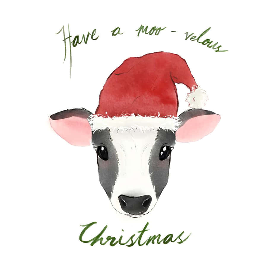 Christmas Cow Wallpaper