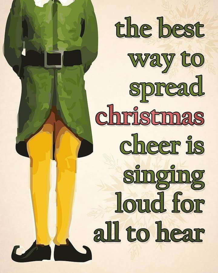 Elf figure with text about spreading Christmas cheer. — Christmas Elf Background