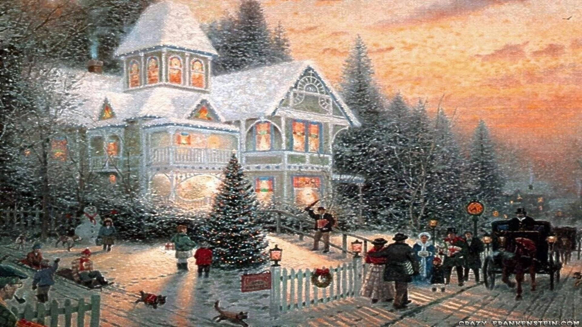 Christmas Scenes Background Wallpaper