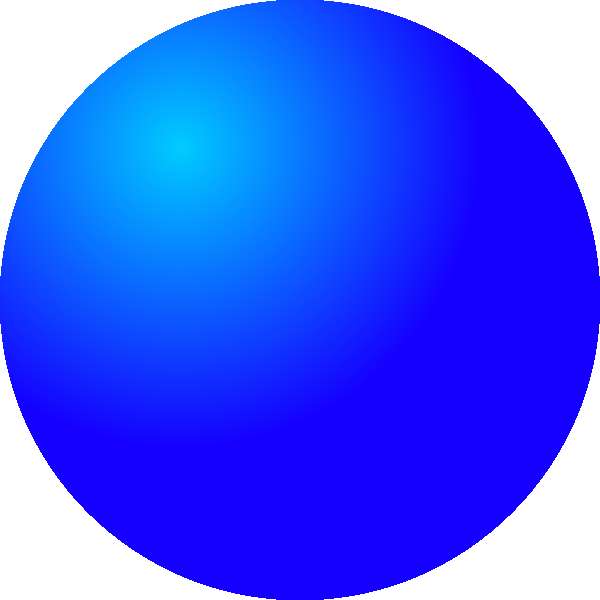 A blue sphere with gradient shading on a white background. — Circle Shape PNG