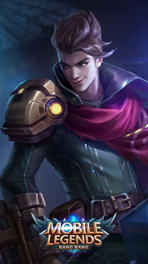 Anime gaming character from Mobile Legends Bang Bang with glowing armor and red cape. — Claude Mobile Legends Wallpaper