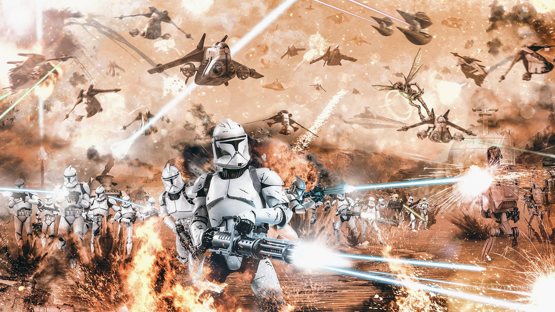 Clone Trooper In Raid Achtergrond