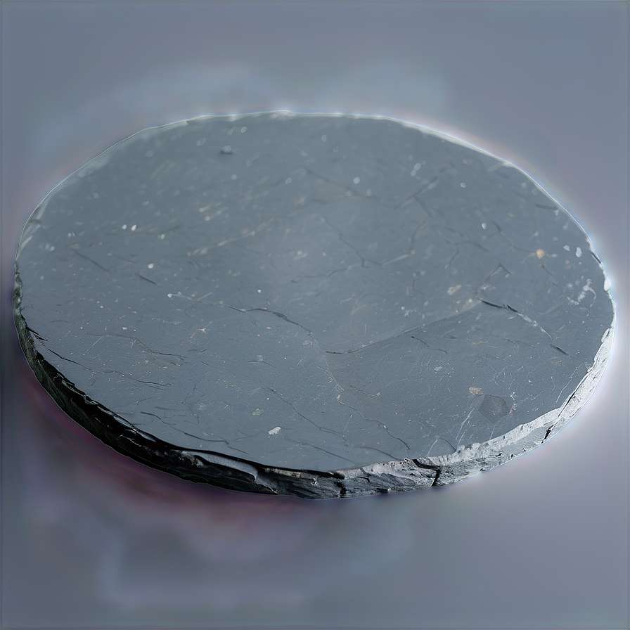 Circular slate stone with natural cracks and smooth surface on gradient background — Coaster PNG