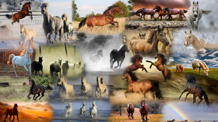 Collage Di Cavalli Sfondo