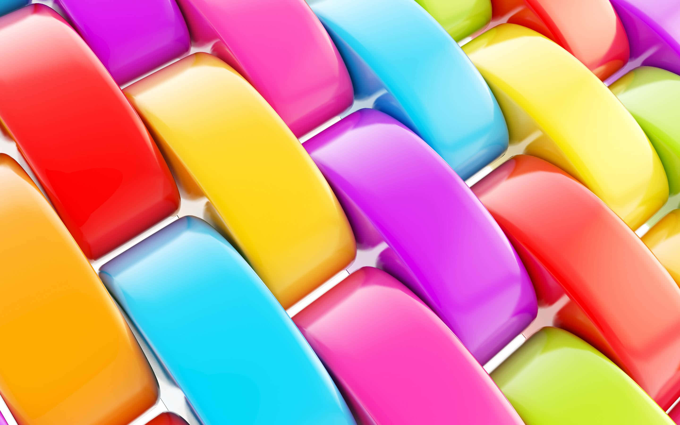 Abstrakt mønster af blanke regnbuefarvede buede bånd vævet sammen. — Colourful Wallpapers