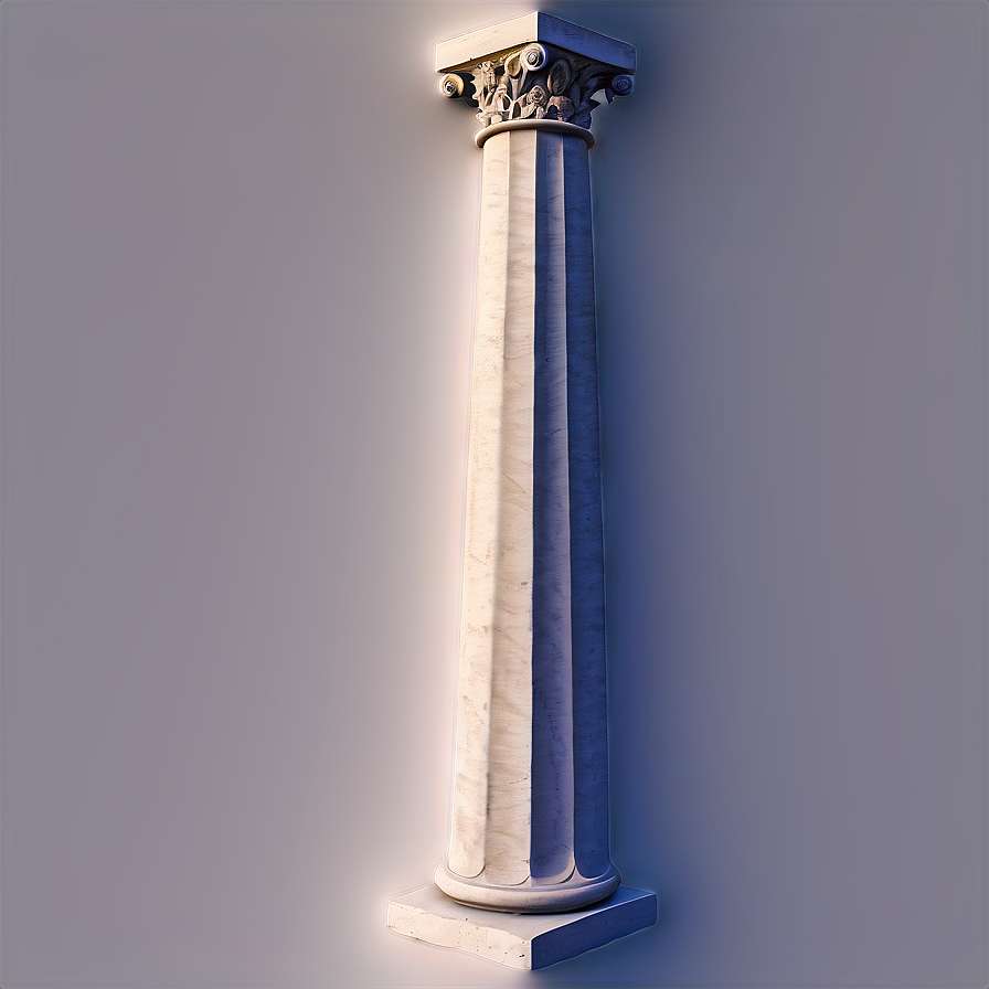 A classical marble column with Corinthian capital against a gradient background. — Column PNG