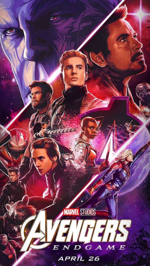 Pôster do filme Vingadores: Ultimato com heróis em cena de batalha espacial. — Cool Avengers Papéis de Parede