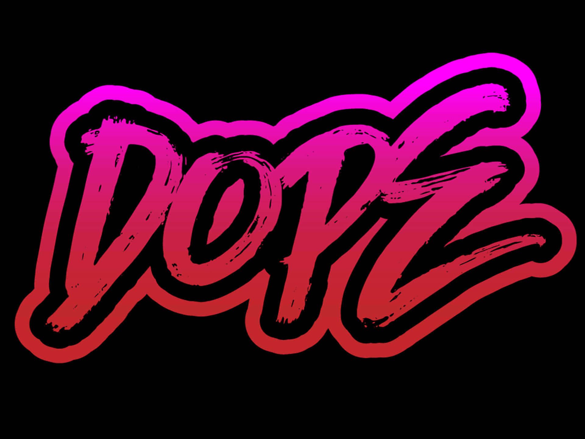 Vibrant pink and red gradient graffiti text spelling 'dope' on black background. — Cool Dope Wallpaper