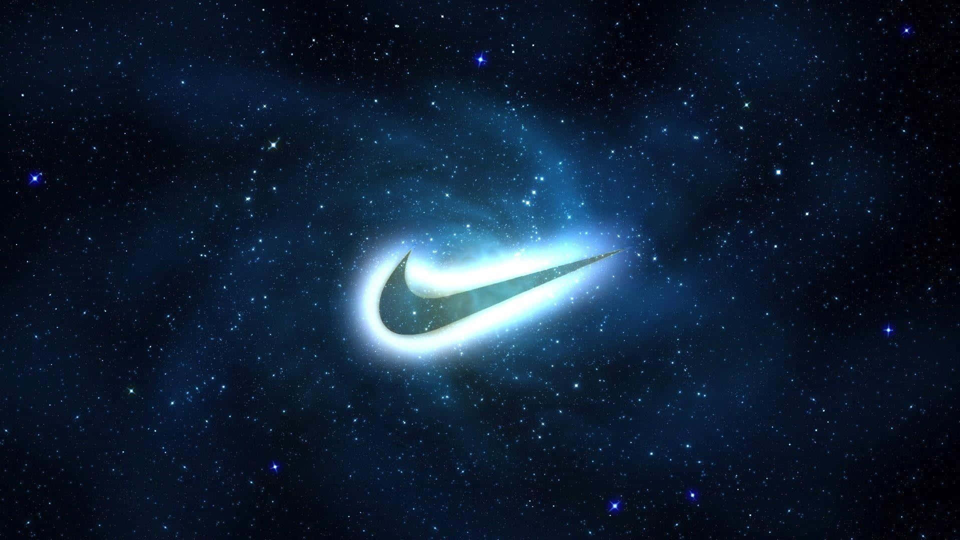 Nike-logo hehkuvana komeettana tähtisumussa. — Cool Nike Taustakuvat
