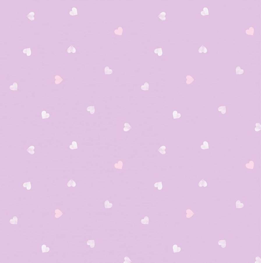 Papel de parede lavanda com corações brancos e rosa espalhados. — Coração rosa Papéis de Parede