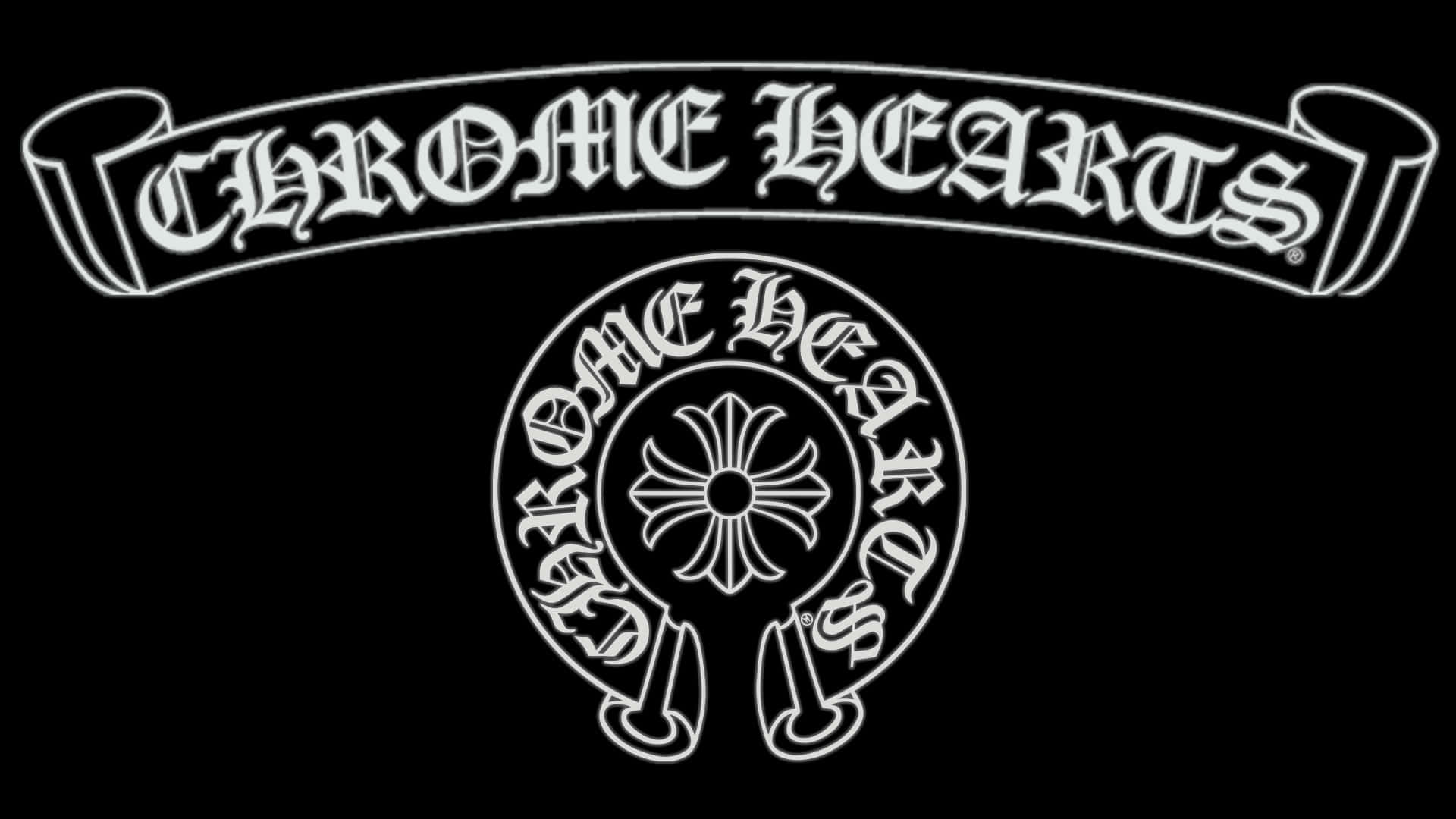 Logotipo da marca Chrome Hearts em branco sobre fundo preto — Corações cromados Papéis de Parede