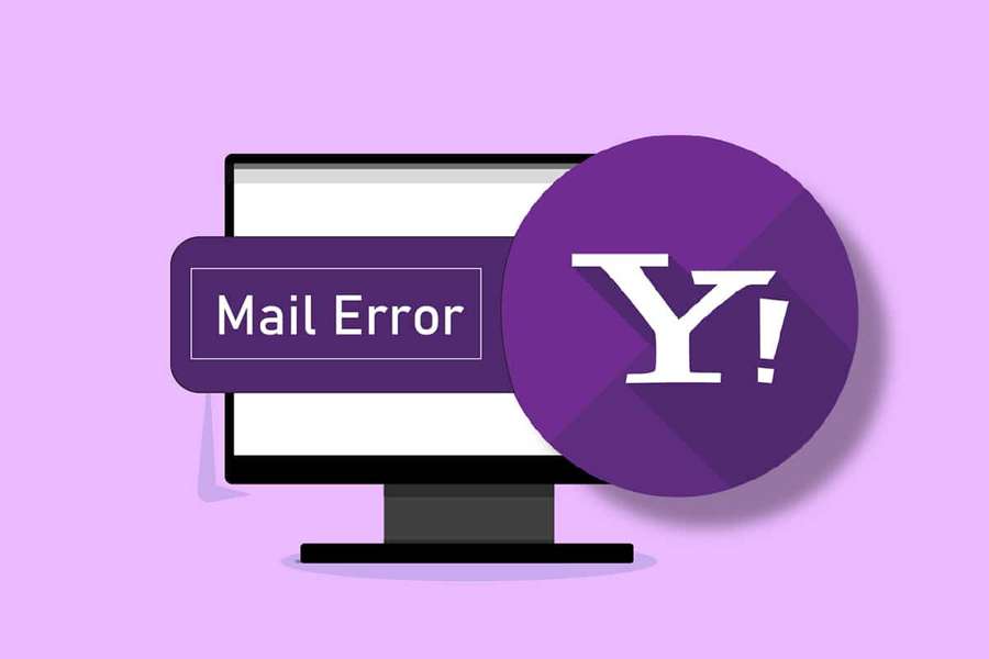 Tela de computador mostrando erro de e-mail com logotipo do Yahoo — Correio do Yahoo Papéis de Parede