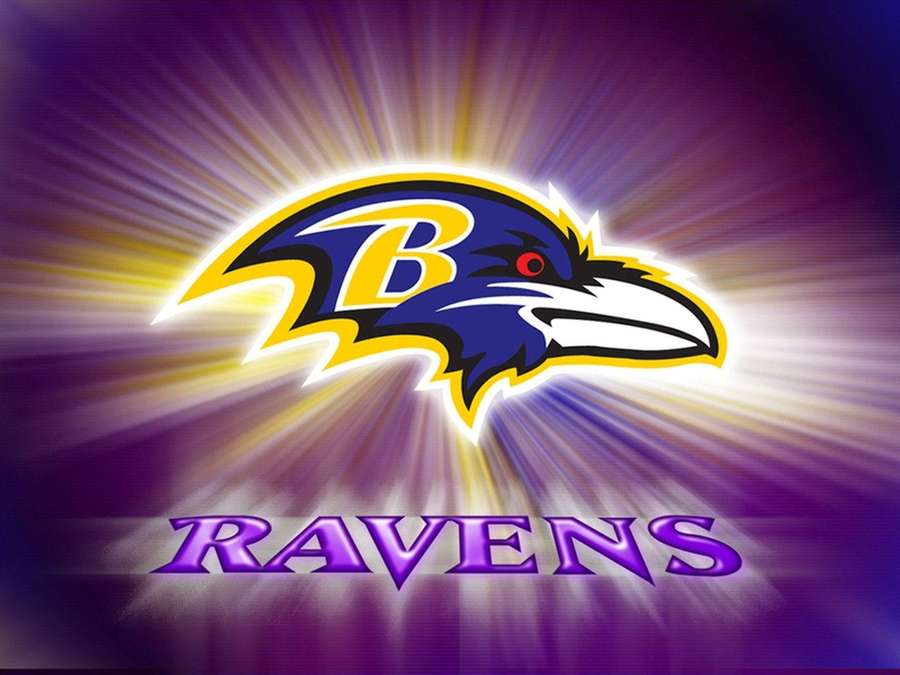 Logotipo do Baltimore Ravens com fundo de explosão solar — Corvos Papéis de Parede