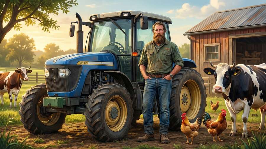 Cory exploring a farm and meeting animals. — Cory Carson Wallpaper