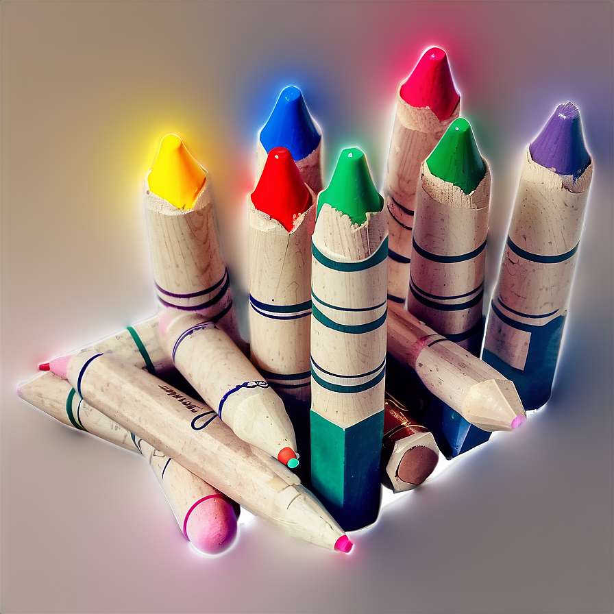 Glowing crayons with neon tips arranged in a cluster. — Crayons Wallpaper